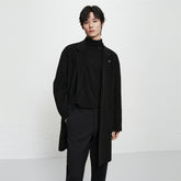 Men's Black Wool-Blend Coat